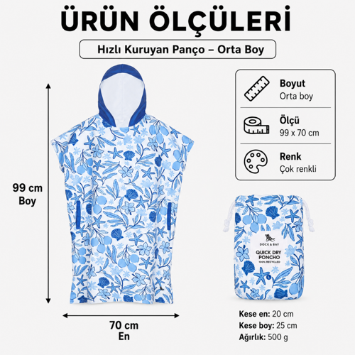 UV Korumalı Yetişkin Panço Design M Wavy Baby