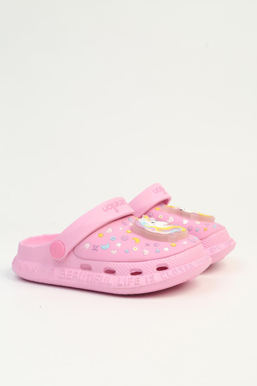 Kız Çocuk Pembe Işıklı Unicorn Sabo Terlik Sandalet