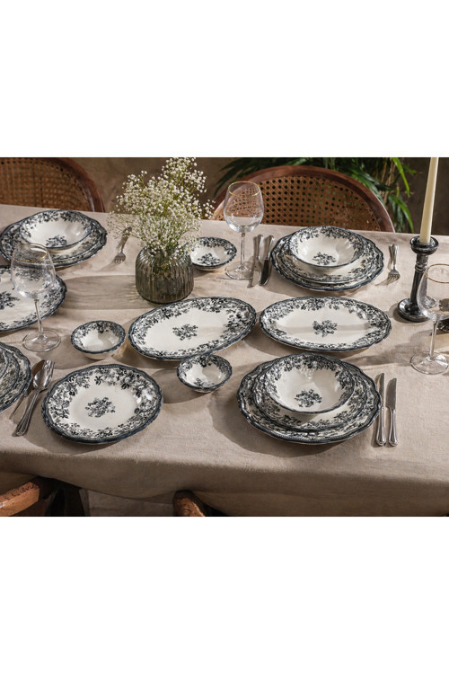 Velour Antrasit Fulya Yemek Seti – 24 Parça 6 Kişilik