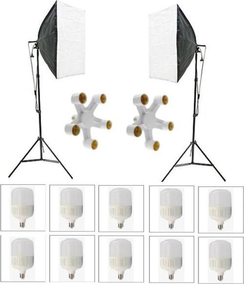 5 Duylu Softbox (2 Adet) + 2 M Işık Ayağı +10 Adet 20 Watt Led Lamba (Toplam 18000 Lümen)