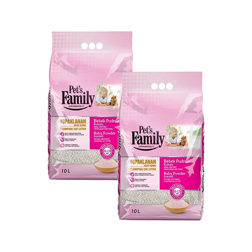 Pet's Family Bebek Pudrası Kokulu Kedi Kumu 10 LT x 2 Adet