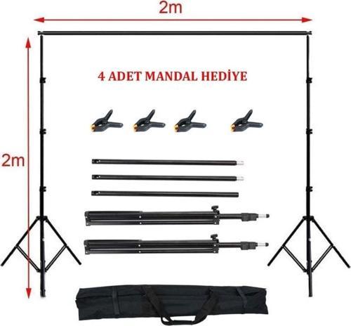 2X2 Metre Fon Standı Background Stand 4 Mandal