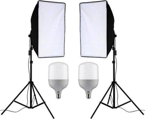 Ikili Softbox Seti ( 50X70 Cm) Lambalı Toplam 9000 Lümen