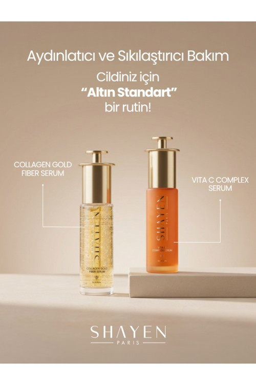Tüm Cilt Tiplerine Uygun Gold Collagen C Vitamini Aydınlatıcı ve Sıkılaştırıcı Cilt Bakım Seti
