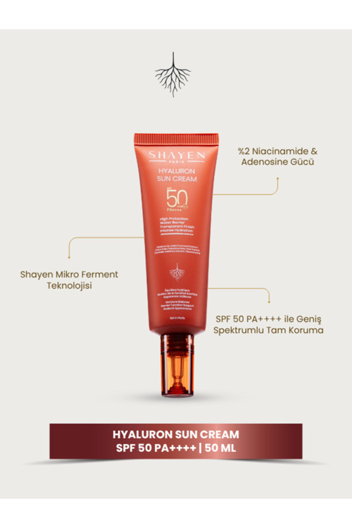 Hyaluron Güneş Kremi - SPF50 - Aydınlatıcı, Leke Karşıtı , ,Yoğun Nemlendirici | Mikro Ferment Teknolojisi 50ml