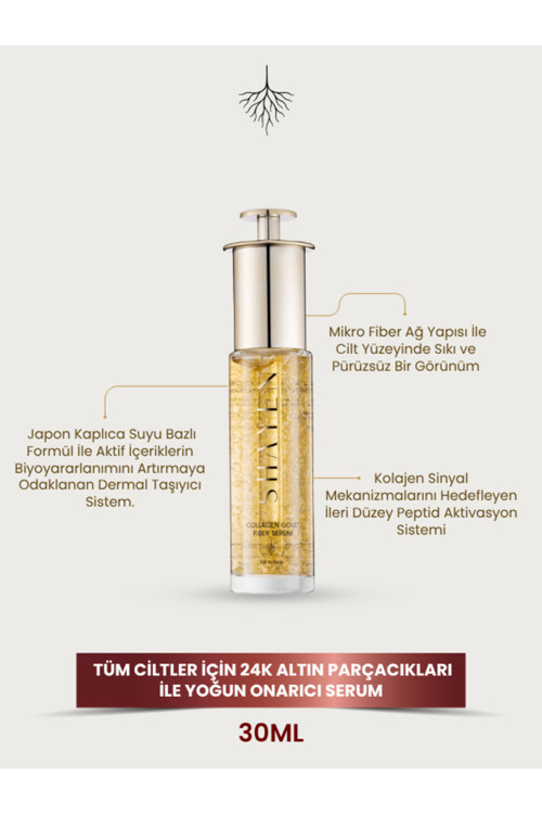 Kırışıklık Karşıtı ve Sıkılaştırıcı, Bariyer Güçlendirici | Collagen Gold Fiber Serum 30 ml