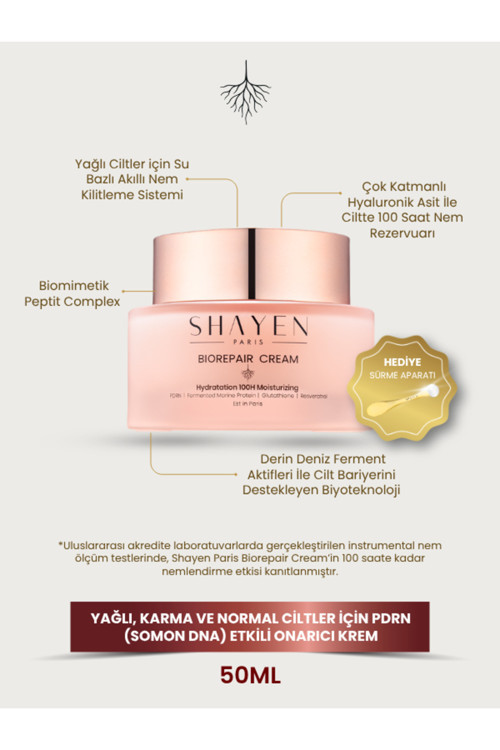 BIO REPAIR CREAM 100H I 100 Saat Etkili Nemlendirme - Somon DNA Yoğun Onarıcı ve Yüz Kremi 50 ml