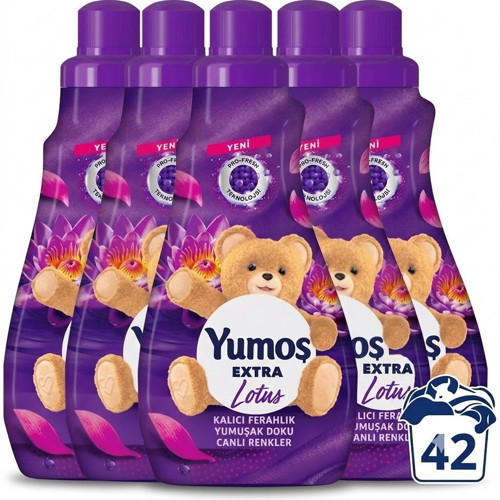 ŞeyliŞeyler - Yumoş Ekstra Konsantre Çamaşır Yumuşatıcısı Lotus 1008 ml (42 Yıkama) 5 Adet