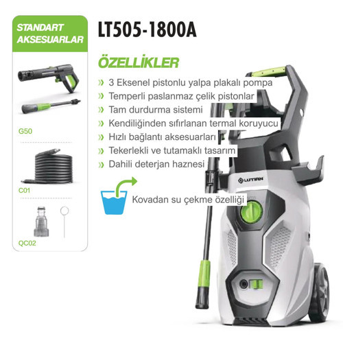 LUTIAN LT505 1800 Watt 150 Bar Basınçlı Yıkama