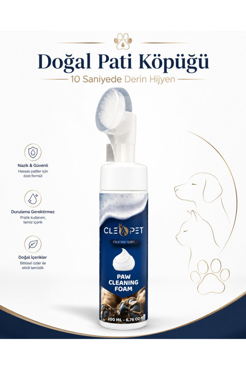 Evcil Hayvan Pati Temizleme Köpüğü, Kedi Dostlarınız İçin Günlük Pati Bakımı 200 Ml.