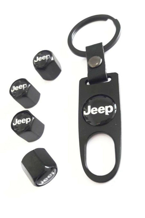 Jeep Paslanmaz Çelik Sibop Kapağı Ve Anahtarlık Seti