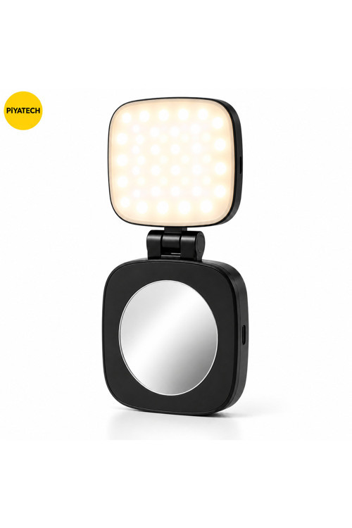 XK-FL05 Magsafe Uyumlu Aynalı Mini Led Fill Light Taşınabilir Telefon Standı Fotoğraf Ve Video Işığı - Siyah