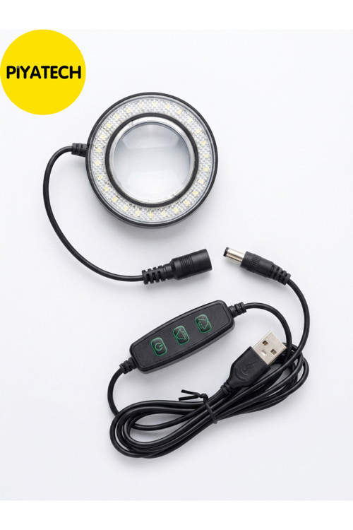6.5 cm LED Halka Işıklı Büyüteç Lambası - USB'li ve Kumandalı Masaüstü Aydınlatma