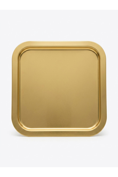 Dekoratif Metal Tepsi Gold Renk Modern Sunum Tepsisi