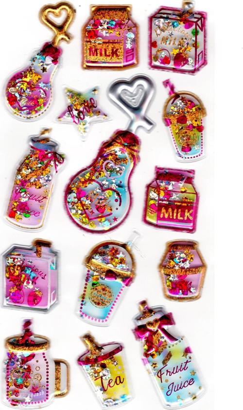 Sticker Kabartmalı Sticker Defter, Planlayıcı Etiket (pullu-815)-17x9 cm - Pullu içecek
