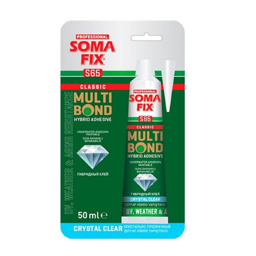50 ml Somafix Şeffaf Multi Bond Hibrid Suya Dayanıklı Yapıştırıcısı Kristal Silikonu S65