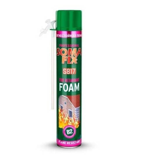 750 ml 870 gr Somafix Yangına Dayanıklı Poliüretan Köpük B2 Pembe Köpük S817