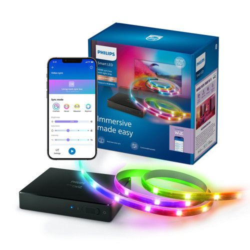 Smart Lighting HDMI 2.0 Sync Box Kiti (55"-65" TV'ler için) - Google Home, Alexa, HomeKit ve Matter uyumlu