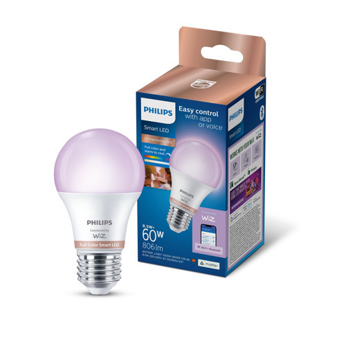 Smart Lighting LED Ampul A60 E27 60W Eşdeğer RGB - Google Home, Alexa, HomeKit ve Matter uyumlu