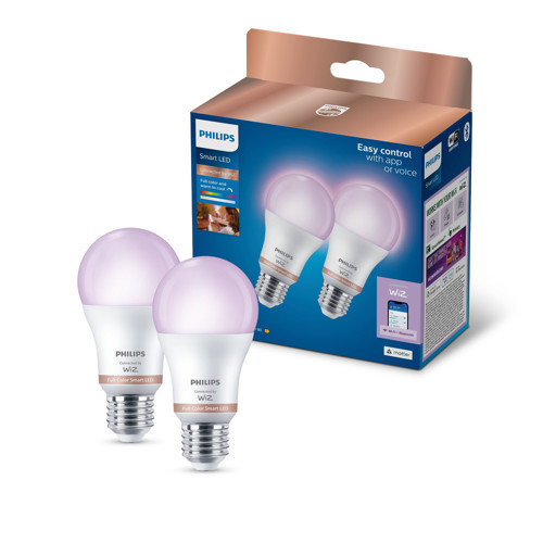 Smart Lighting LED Ampul A60 E27 100W Eşdeğer RGB 2'li Paket - Google Home, Alexa, HomeKit ve Matter uyumlu