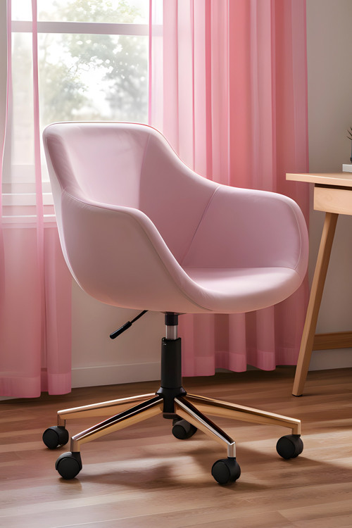 Focus Bilgisayar Ve Çalışma Koltuğu Gold Yıldız Ayaklı (pembe Kumaş)
