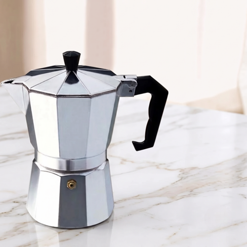 6 Fincanlık Retro Tasarım Alüminyum Moka Pot - Ocak Üstü Espresso ve Filtre Kahve Demleyici