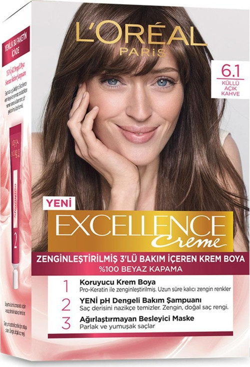 Excellence Creme Saç Boyası 6-1 Küllü Açık Kahve