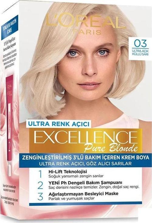Excellence Pure Blonde Saç Boyası 03 Ultra Açık Küllü Sarı