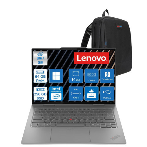 Thinkpad X1 G10 Ultra7 265U 64GB 256GB SSD Intel Graphics 14" (2880X1800) OLED Dokunmatik 5g Lte Windows 11 Pro Premium Kurumsal Bilgisayar D21Q0S0GUP01 + Zetta Çanta