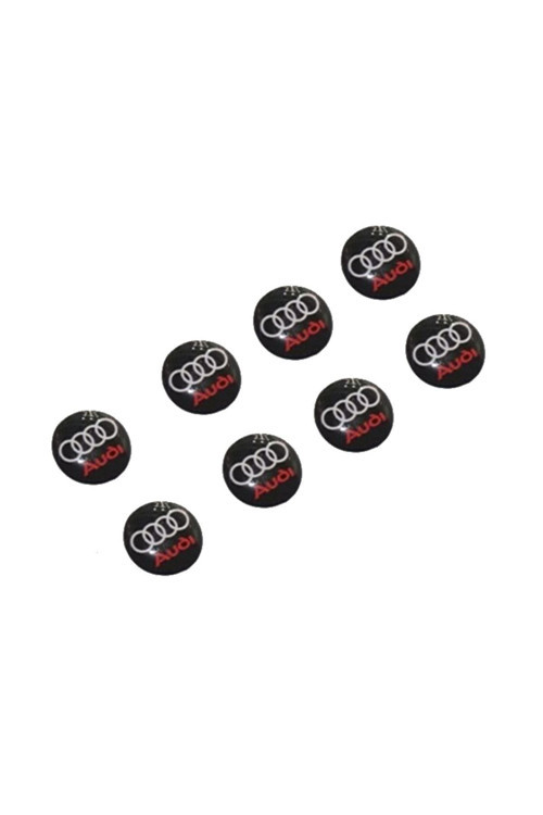 Audi Logo Jant Torpido Direksiyon 12 Mm Damla Sticker Logo Seti 8 Adet
