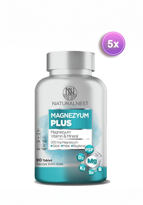 Magnezyum Plus 90 Tablet 5 Adet