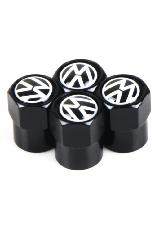 Volkswagen Logolu Metal 4 Adet Sibop Kapak (Siyah-beyaz)
