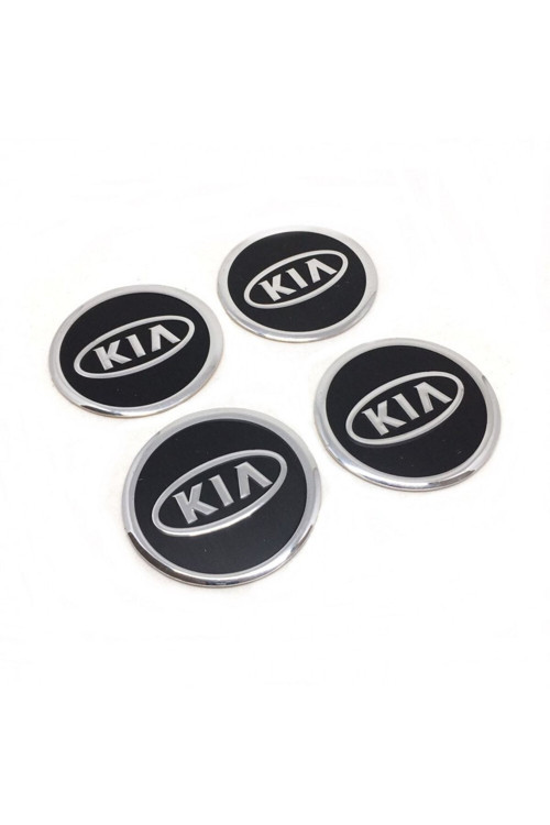 Kia Jant Göbeği Alüminyum Sticker Yapıştırma 60mm 4'lü Set