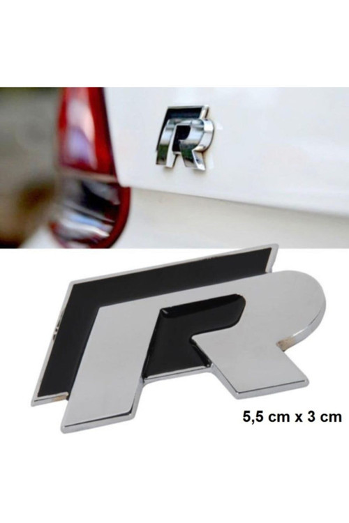 Volkswagen R Metal Sticker Logo Amblem Paslanmaz Çelik