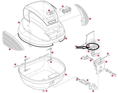 GIVI Z643NR ÇANTA KİLİT PARÇASI TRK33-V46-E370