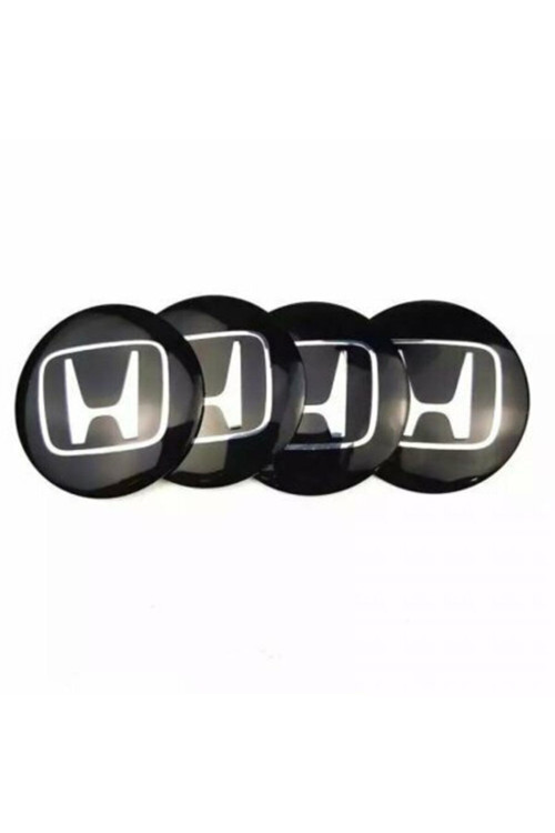 Jant Göbeği Arma Honda Alüminyum Yapıştırma 60mm. 4'lü Set Siyah