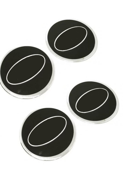 Jant Göbeği Arması Alüminyum Jant Göbek Sticker 4'lü Set 60mm Siyah