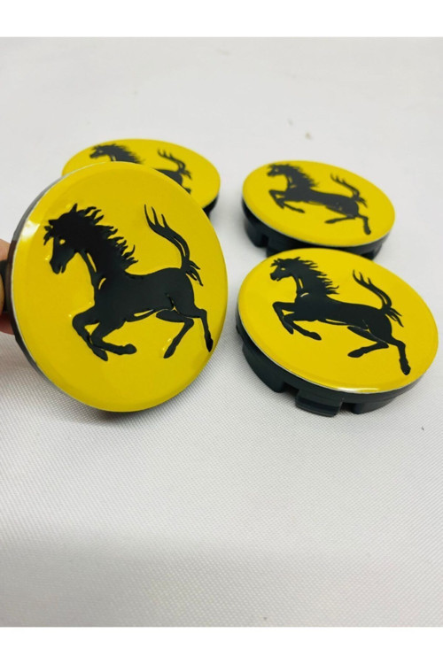 Jant Göbeği Ferrari 55/52 52mm Yuva Uyumlu 4lü Set Sarı