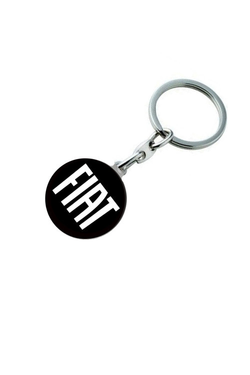 Yeni Fiat Logolu Metal Otomobil Anahtarlığı - Damla Baskılı