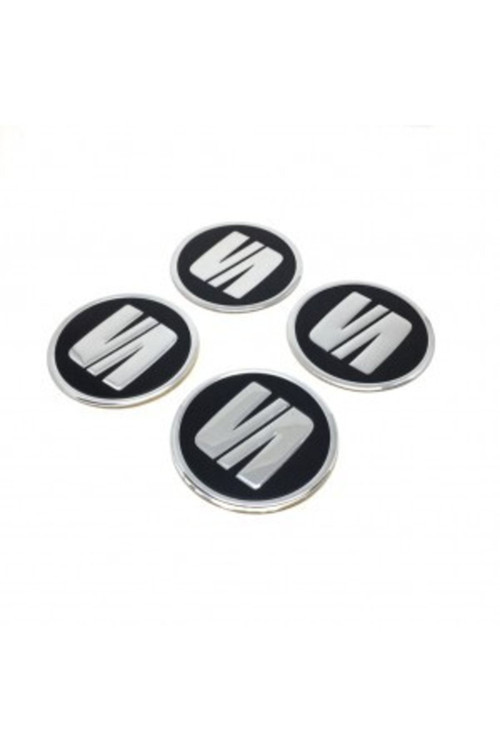 Seat Alüminyum Yapıştırma Jant Göbeği Siyah 4 Lü 60mm Seatyn
