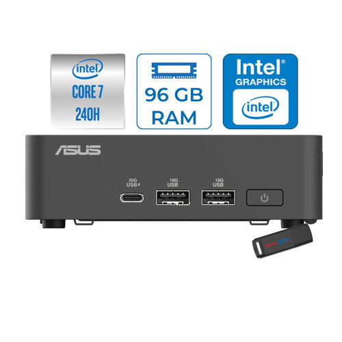 Nuc 15 Pro Slim Kit Intel Core 7-240H 5.2ghz Up 96GB Ddr5 2tb SSD Intel® Graphics WIN11PRO Mini Masaüstü Bilgisayar RNUC15CRKC700002P34+ZETTAUSBBELLEK