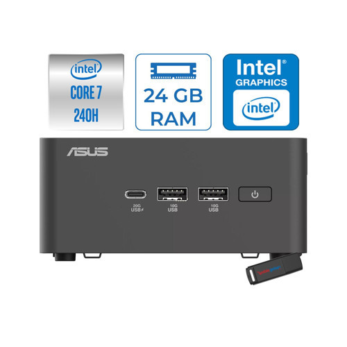 Nuc 15 Pro Tall Kit Intel Core 7-240H 5.2ghz Up 24GB Ddr5 4tb SSD Intel® Graphics WIN11HOME Mini Masaüstü Bilgisayar RNUC15CRHC700002H10+ZETTAUSBBELLEK