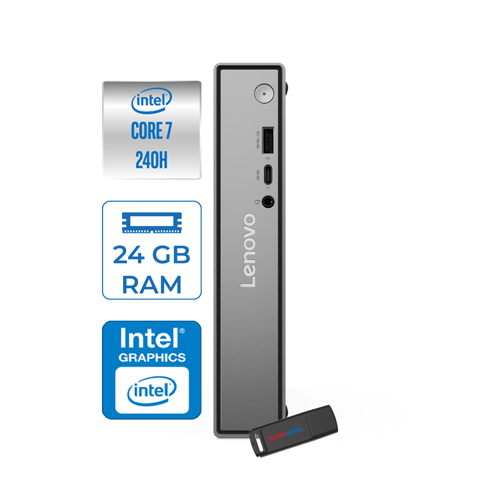 Thinkcentre Neo 50Q Gen 5 Intel Core 7-240H 5.2ghz Up 24GB Ddr5 2tb SSD Intel® Graphics WIN11PRO Mini Masaüstü Bilgisayar 13B9001PTRP09+ZETTAUSBBELLEK