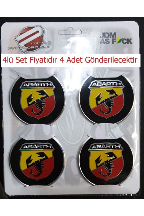 Ford Alüminyum Yapıştırma Jant Göbeği Siyah 4'lü 60mm