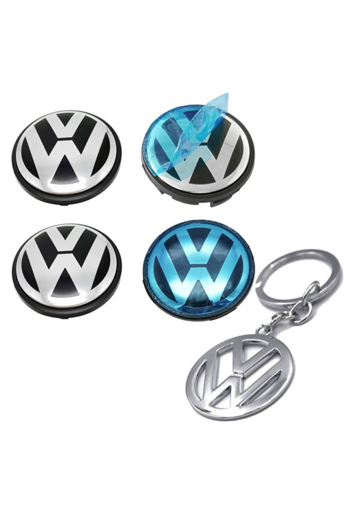 Volkswagen Golf 7 Orjinal Tip Jant Göbeği 55-65mm Krom Anahtarlık