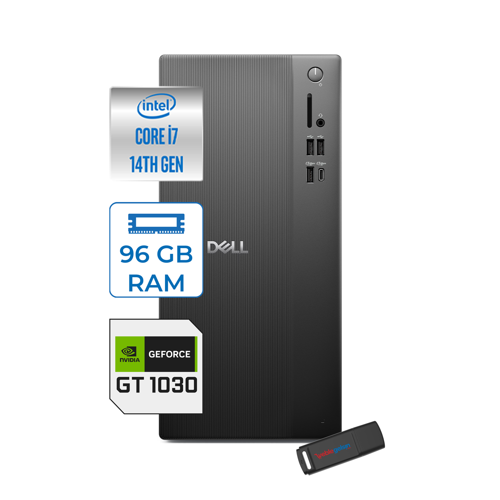 Tower Essential QVT1260 Intel® Core™ İ7-14700 96GB Ddr5 256GB SSD 4GB/GT1030 WIN11PRO Mini Tower Masaüstü Bilgisayar BTO01400721P31+ZETTAUSBBELLEK