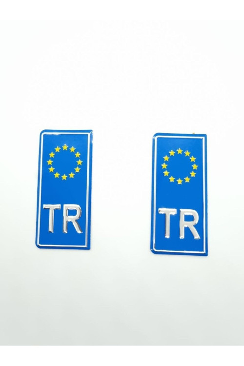 Tr Avrupa Birliği Krom Yazılı Plaka Sticker
