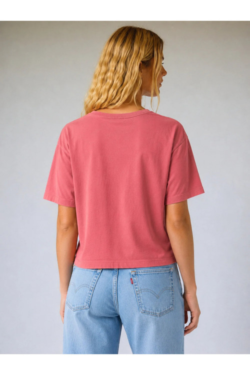 Kadın Marka Logolu Pembe T-shirt - 008C0-0003