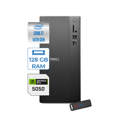 Tower ECT1250 Intel® Core™ İ7-14700 128GB Ddr5 2tb SSD 8GB/RTX5050 WIN11PRO Mini Tower Masaüstü Bilgisayar RPLSR00724P39+ZETTAUSBBELLEK
