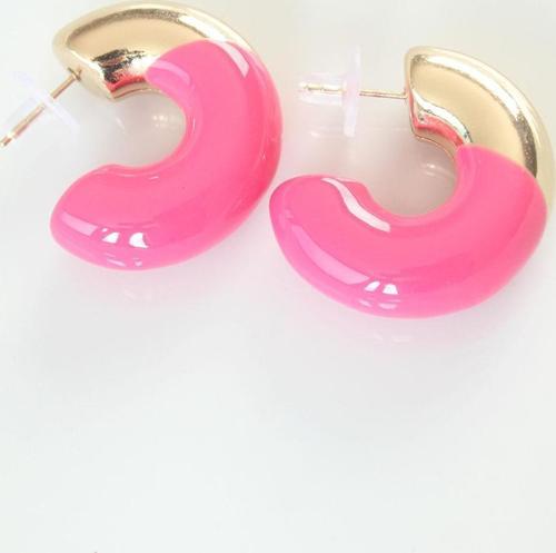 CCB Pembe Gold Çift Renk Küpe - EBJ240521W24170